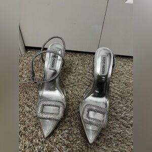Steve Madden Silver Embellished Heels